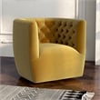 Rose Mid Century Modern Comfy Dark Yellow Velvet Swivel Accent Chair