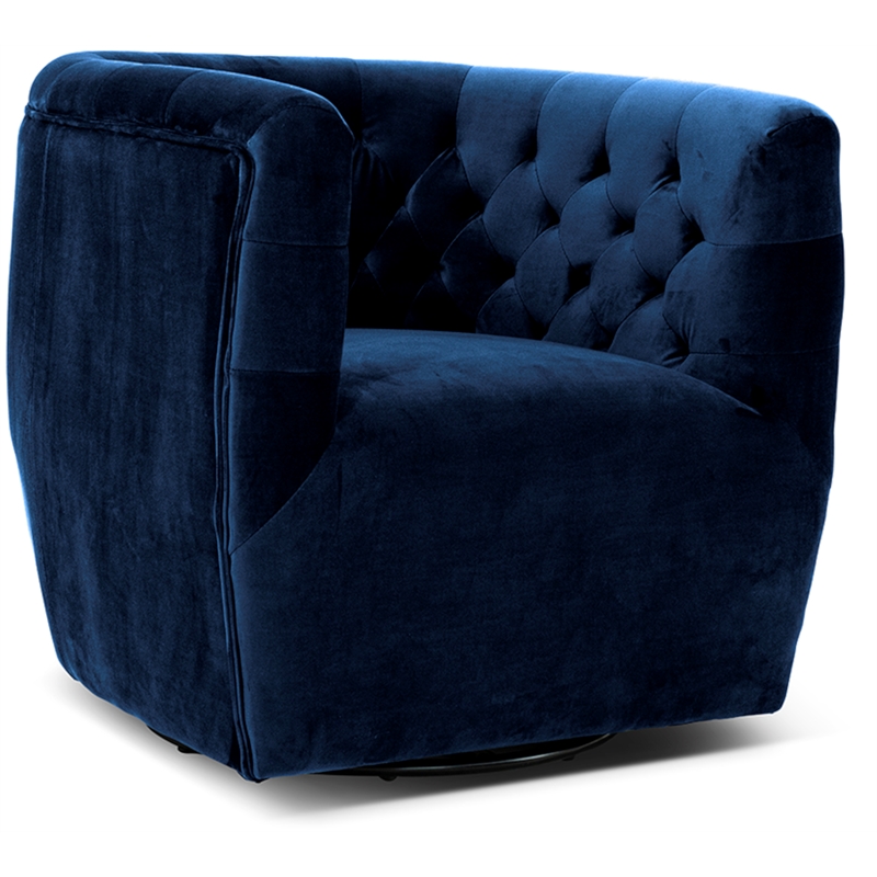 Blue velvet modern chair Clearance