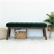 Allen Mid-Century Modern Velvet Button-Tufted Upholstered Bench in Green