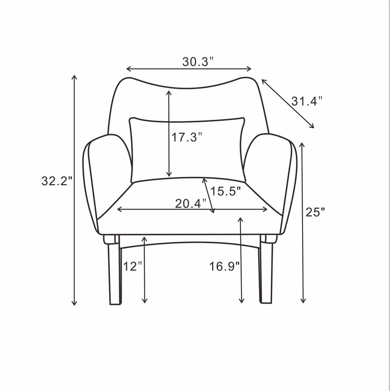 Gatsby Mid-Century Modern Tight Back Velvet Upholstered Armchair in Gold