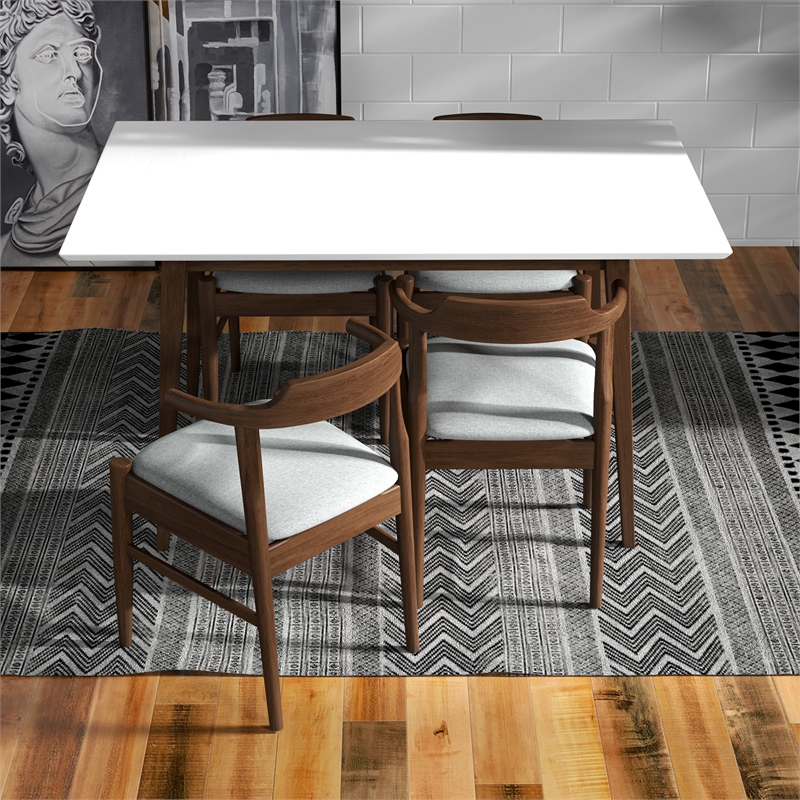 Alpella Modern Style Solid Wood Walnut/White Top 47