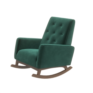 dalston mid-century modern tight back velvet rocking chair