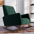 Dalston Mid Century Modern Velvet Rocker Livingroom and Bedroom Chair in Green