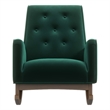 Dalston Mid Century Modern Velvet Rocker Livingroom and Bedroom Chair in Green