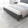 Wyatt Mid Century Modern Gray Fabric Upholstered Queen Platform Bed