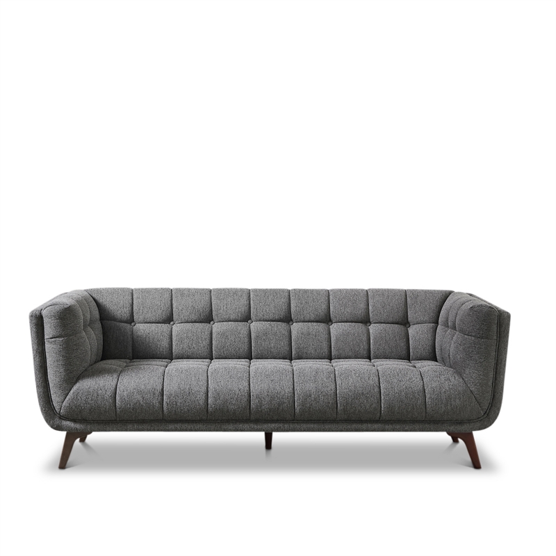 Allen Mid Century Modern Tufted Back, Mid Century Modern Tufted Fabric Sofa