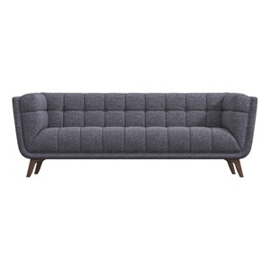 Allen  Modern Chesterfield Tufted Fabric Living Room Sofa in Gray