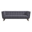 Allen  Modern Chesterfield Tufted Fabric Living Room Sofa in Gray