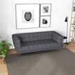 Allen  Modern Chesterfield Tufted Fabric Living Room Sofa in Gray