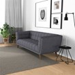 Allen  Modern Chesterfield Tufted Fabric Living Room Sofa in Gray