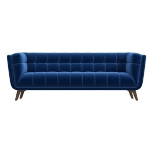 Tupper Modern Chesterfield Tufted Navy Blue Velvet Living Room Sofa