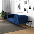 Tupper Modern Chesterfield Tufted Navy Blue Velvet Living Room Sofa
