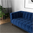 Tupper Modern Chesterfield Tufted Navy Blue Velvet Living Room Sofa