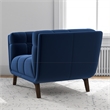 Allen Mid-Century Modern Velvet Upholstered Armchair in Blue