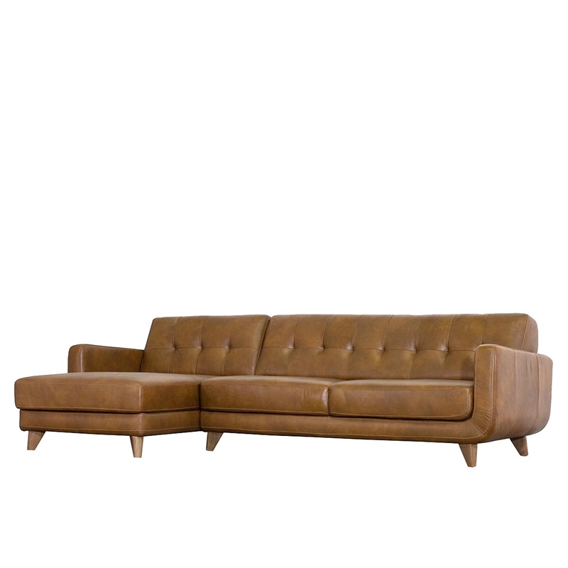 Mid Century Modern Davis Brown Genuine, Mid Century Modern Furniture Leather Sectional