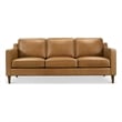 Madison Mid Century Modern Furniture Genuine Leather Couches in Cognac Tan