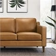 Madison Mid Century Modern Furniture Genuine Leather Couches in Cognac Tan