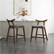 Ashcroft Foggia Square Fabric Upholstered Counter Stool Gray (Set of 2)