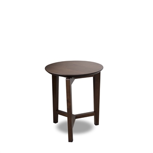 murphy mid-century modern round solid wood end table in brown