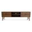 Lennon Mid Century Modern Brown Wood TV Stand with 6 Storage Cabinet