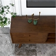 Vicenza Mid Century Solid Wood Walnut TV Stand with 6 Storage Cabinet