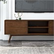 Vicenza Mid Century Solid Wood Walnut TV Stand with 6 Storage Cabinet
