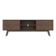 Vicenza Mid Century Solid Wood Walnut TV Stand with 6 Storage Cabinet