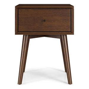 Cooper Mid Century Modern Walnut Nightstand Bed Side Tables with 1 Drawers