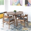 Emani Modern Solid Wood Walnut Dining Room & Kitchen Table and Chairs for 4
