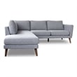 Paisley Mid-Century L-Shaped Pillow Back Microfiber Left-Facing Sectional Gray