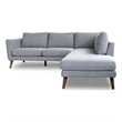 Paisley Mid-Century L-Shaped Pillow Back Microfiber Right-Facing Sectional Gray