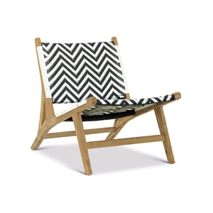 bowen mid-century synthetic rattan lounge chair in multi-color white black