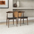 Blake Modern Dining Room and Kitchen Black Faux Leather Chair (Set of 2)