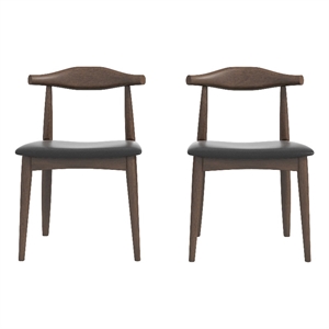 Blake Modern Dining Room and Kitchen Black Faux Leather Chair (Set of 2)