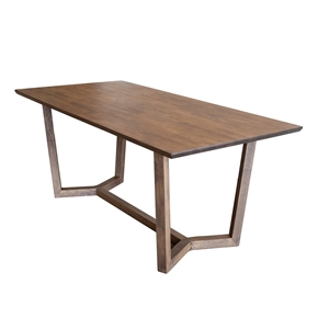 luxley mid-century modern 71-inch rectangular solid wood dining table in brown