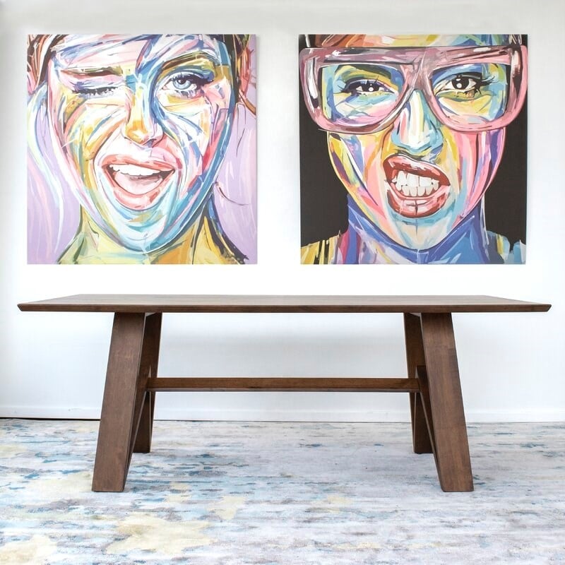 Winry Mid Century Modern Style Solid Wood Walnut 78