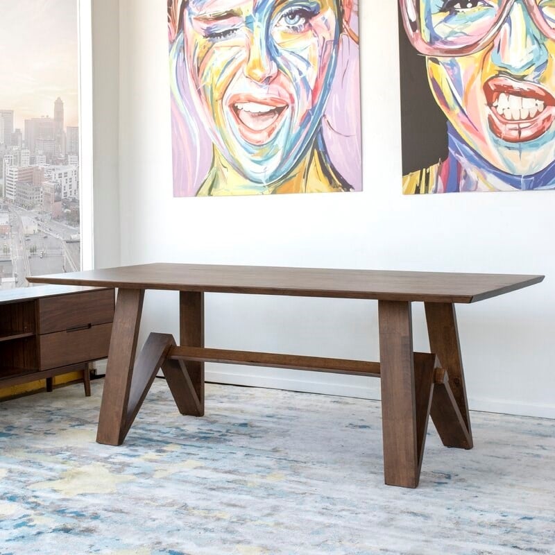 Winry Mid Century Modern Style Solid Wood Walnut 78