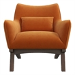 Piedmont Mid Century Modern Furniture Style Orange Velvet Accent Armchair