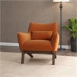 Piedmont Mid Century Modern Furniture Style Orange Velvet Accent Armchair