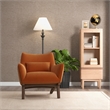 Piedmont Mid Century Modern Furniture Style Orange Velvet Accent Armchair