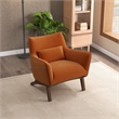 Piedmont Mid Century Modern Furniture Style Orange Velvet Accent Armchair