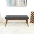 Rexton Mid-Century Modern Gray Fabric Bench