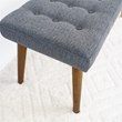 Rexton Mid-Century Modern Gray Fabric Bench