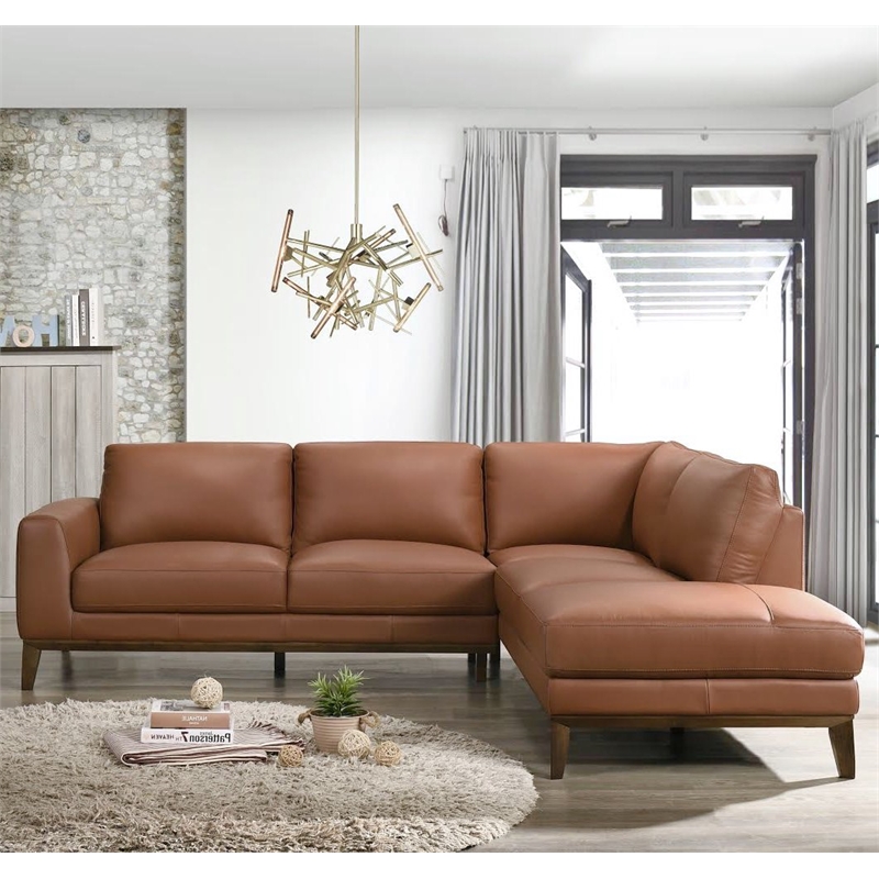 Milton Mid Century L Shaped Tight Back, Mid Century Modern Milton Leather Sectional Sofa