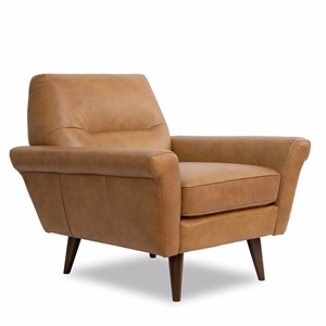 lloyd mid-century modern tight back genuine leather armchair