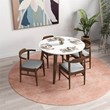 Emerald Modern Solid Wood White Dining Room & Kitchen Table and Chairs for 4