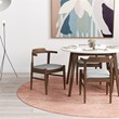 Emerald Modern Solid Wood White Dining Room & Kitchen Table and Chairs for 4