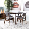 Cadence Modern Solid Wood Walnut Dining Room & Kitchen Table and Chair Set of 4
