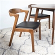 Cali Modern Solid Wood Walnut Dining Room & Kitchen Table and Chairs for 4