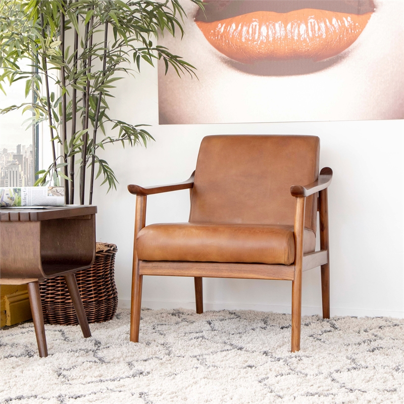 Mid Century Modern Harmony Leather Accent chair ASH4754
